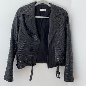 ALC Blake Leather Studded Jacket 4 RARE